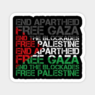 Palestine Flag Wordcloud - End Apartheid Free Palestine Magnet