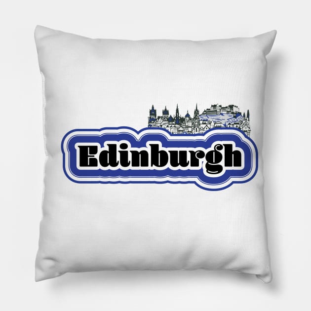 Edinburgh, Scotland Cityscape Skyline Pillow by cricky