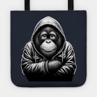 an orangutan wearing a hoodie Tote