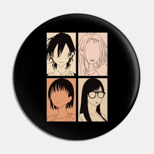 Summertime Render or Summer Time Rendering All Anime Characters in Minimalist 4 Panels Pop Art Design Pin