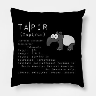 Funny Cartoon Tapir Fact Sheet Profile Description Pillow