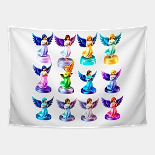 Souvenirs made of plastic images of colorful angels Tapestry