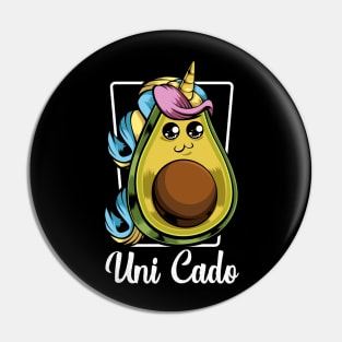 Avocado - Uni Cado - Cute Kawaii Unicorn Magical Vegan Pin