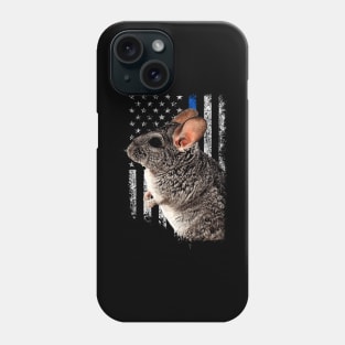 Chinchilla American Flag Whispers, Tee Triumph for Furry Fans Phone Case