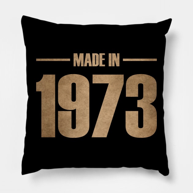 MADE IN 1973 Pillow by MufaArtsDesigns