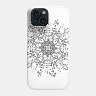Black Mandala on White Background Phone Case