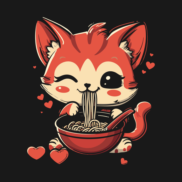 Cute Anime Cat | Ramen Lover by Indigo Lake