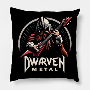 Dwarven Metal - Dwarf Guitar Hero - Fantasy Pillow