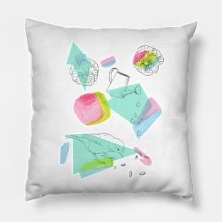 maximalist shapes garden delight with sparrow Pillow