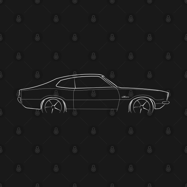 front/profile - 1979 Ford Maverick - stencil, white by mal_photography