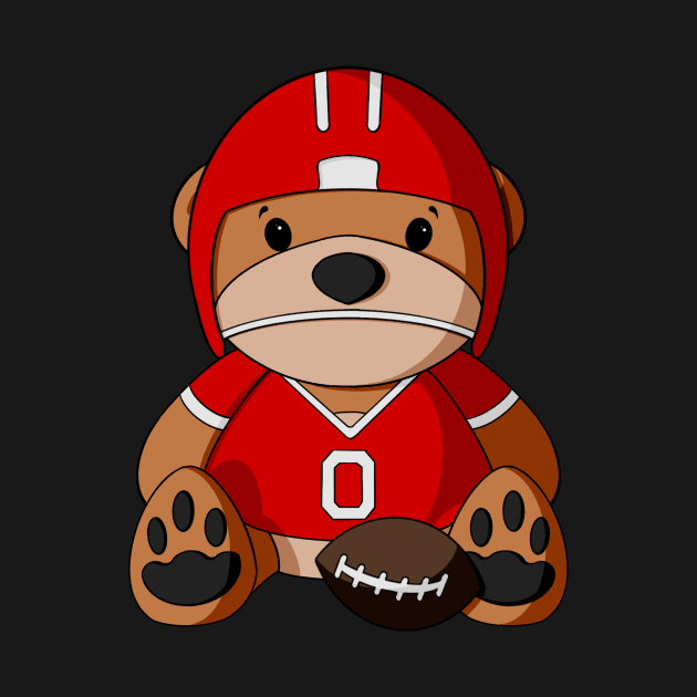 Football Player Teddy Bear by Alisha Ober Designs