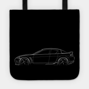 Mazda RX-8 - profile stencil, white Tote