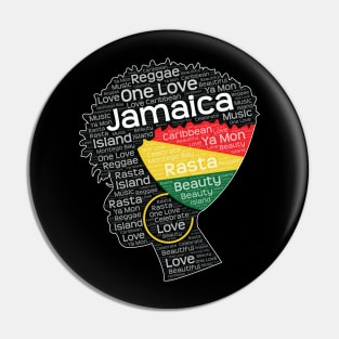 Jamaican Woman With Afro Puff Pin