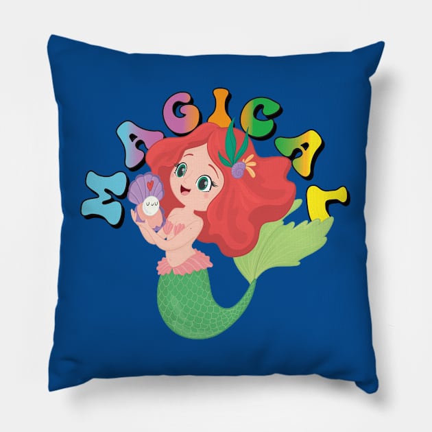 Magical Mermaid Pillow by Dallen Fox