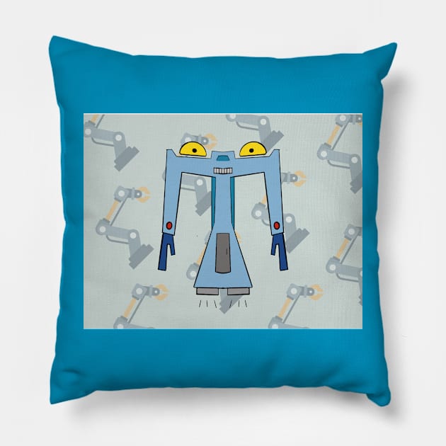 August Floating Robot Pillow by Soundtrack Alley