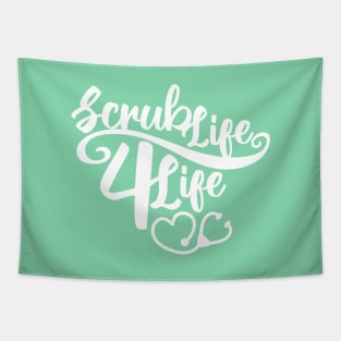 Scrub Life 4 Life Heart Stethoscope Tapestry