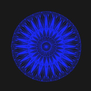 Mandala (blue on black) T-Shirt