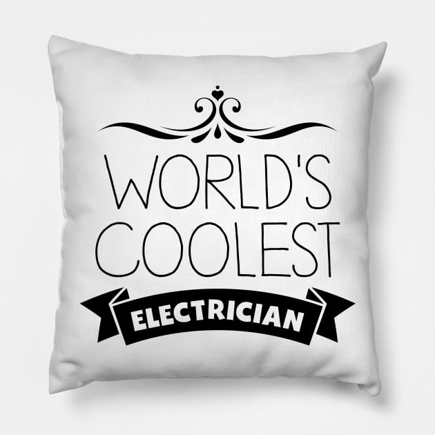 World's Coolest Electrician Pillow by InspiredQuotes