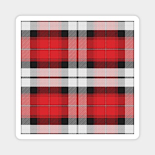 Scottish tartan, black, white, red Magnet