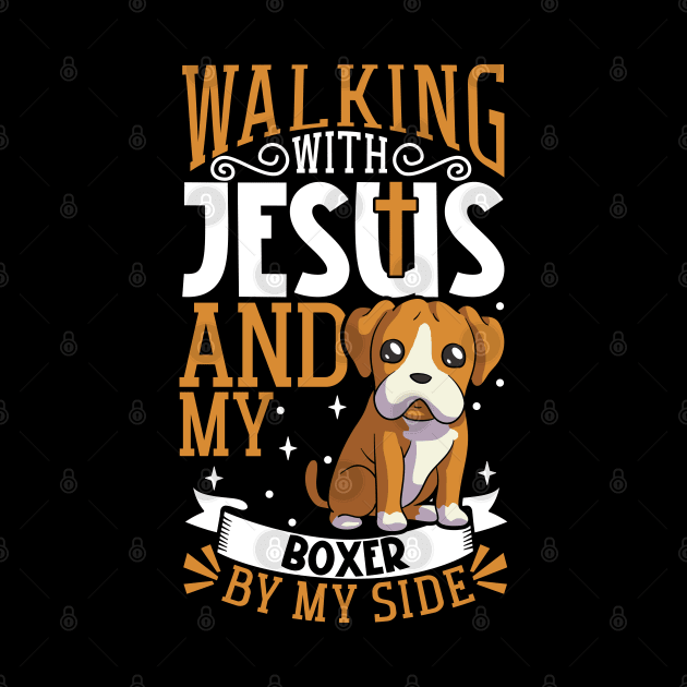 Jesus and dog - Boxer by Modern Medieval Design