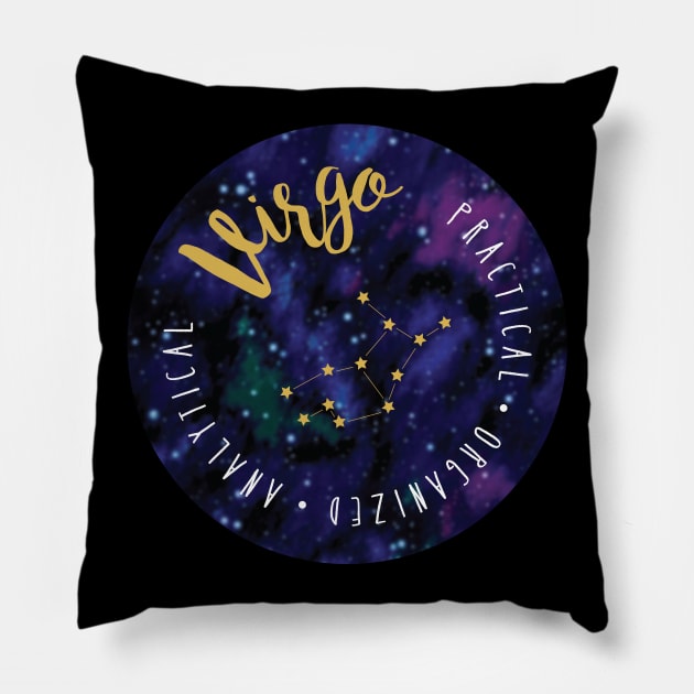 Virgo Zodiac Pillow by CreativeHermitCo