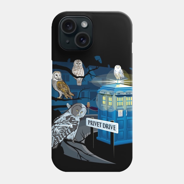 Hedwig Says Who! ( Doctor Who Tardis ) Phone Case by LaughingDevil