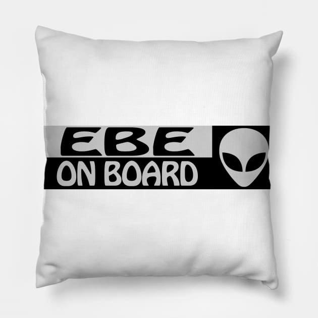 EBE ON BOARD Pillow by tinybiscuits