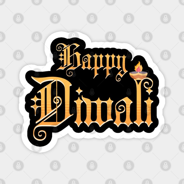 Elegant Happy Diwali Diya Magnet by HolidayBug