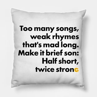 Too Many Songs (Black Ink) Pillow