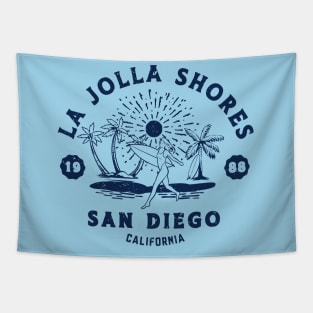Vintage La Jolla Shores Beach Surfing // Retro California Beach San Diego 1988 Tapestry