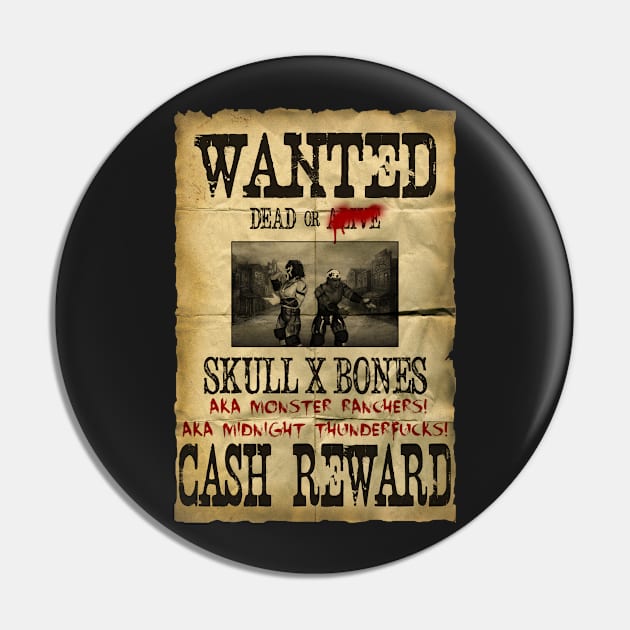 Skull X Bones Wanted Poster Pin by SkullTrauma