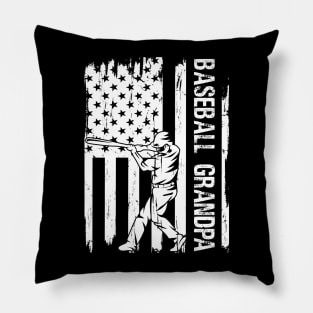 Baseball Grandpa USA Flag Father's Day Pillow