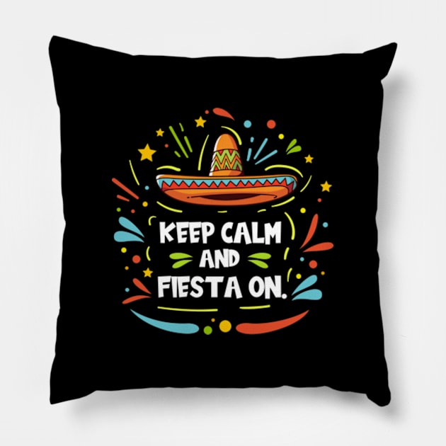 Cinco de Mayo Fiesta Mexico Sombrero Pillow by Teesparo