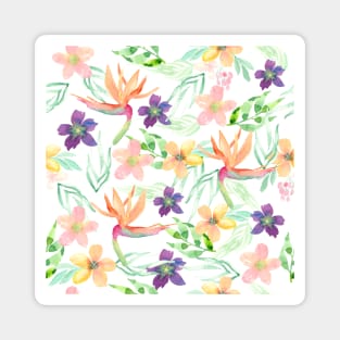 Birds of paradise | Watercolor | Pattern | Floral Magnet