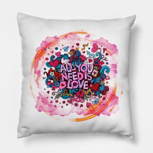 The illustration design for Valentine's Day celebration  - For romantic love, friendship, and admiration. Pillow