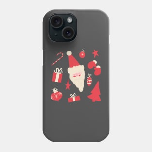 Red and White Retro Santa Pattern Phone Case