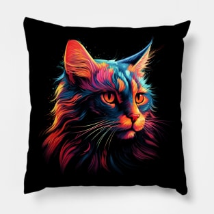 Neon Kitty #14 Pillow