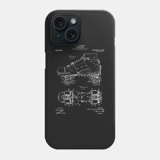 Roller Skates Patent - Derby Fan Skater Art - Black Chalkboard Phone Case