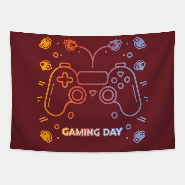 Gaming Day Tapestry by NAM Illustration