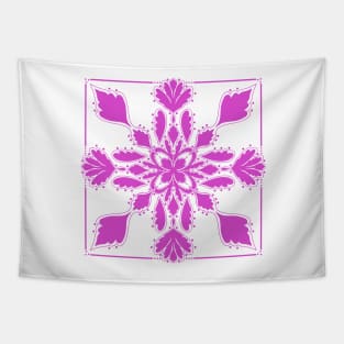 Acanthus Tile in Pink on White Background Tapestry