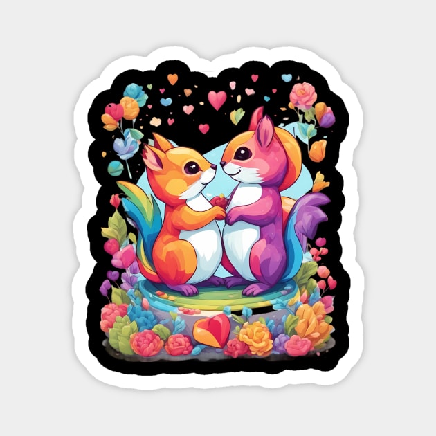 Kawaii Squirrel in Love Magnet by animegirlnft