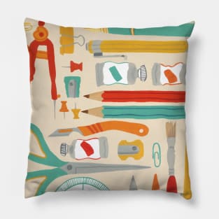 Paintbrush and Stationary Pattern Pillow