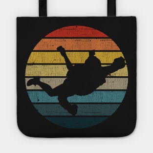BASE jumping Silhouette On A Distressed Retro Sunset graphic Tote
