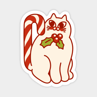 Cat With the Candy Cane Tail Magnet