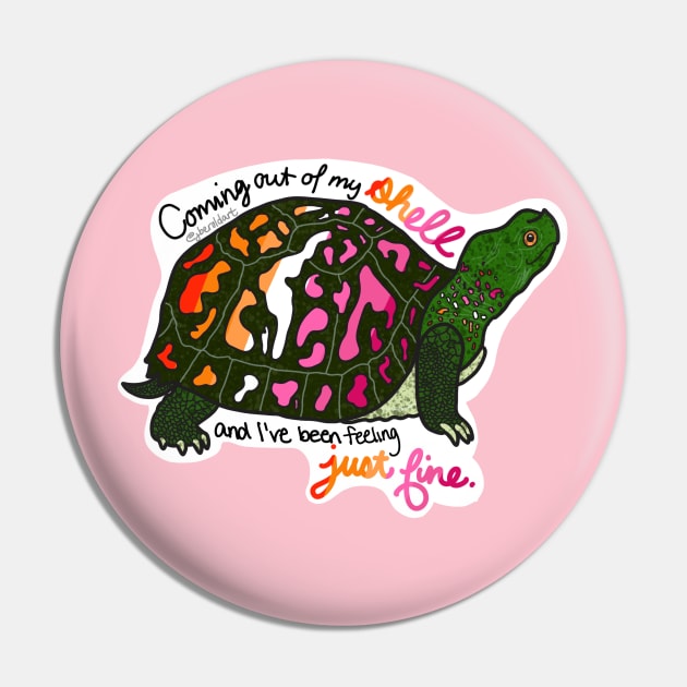 Lesbian Pride Turtle Pin by jberoldart
