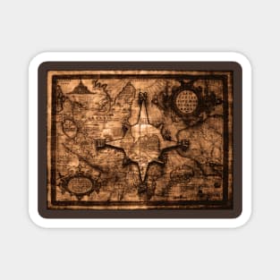 Ancient World Traveler - Map & Compass Rose Magnet