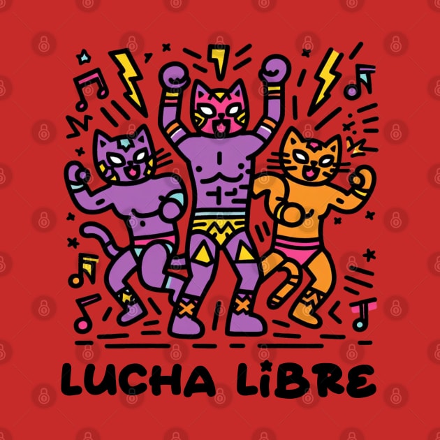 Lucha Libre Cats by Tiger Mountain Design Co.