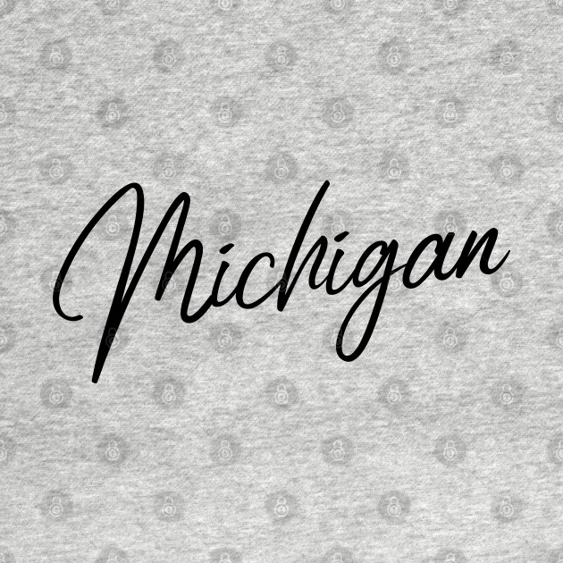 Disover 'Michigan' black flowing handwritten text - Michigan - T-Shirt