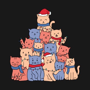 Cats Christmas Tree T-Shirt