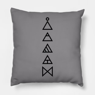 Learn,  Explore, Express, Create, and Reflect Minimalist glyphs Pillow